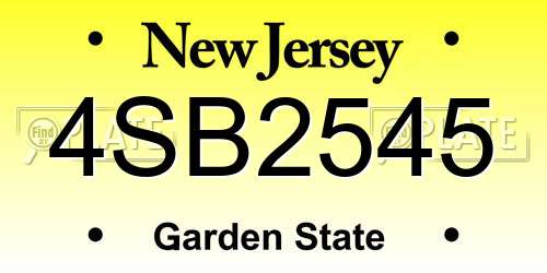 4SB2545 New Jersey License Plate
