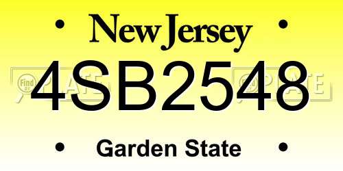 4SB2548 New Jersey License Plate