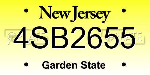 4SB2655 New Jersey License Plate