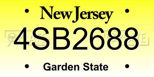 4SB2688 New Jersey License Plate