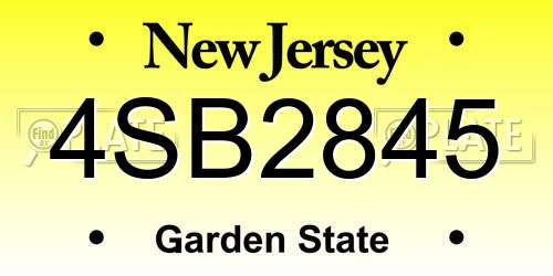 4SB2845 New Jersey License Plate