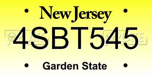 4SBT545 New Jersey License Plate