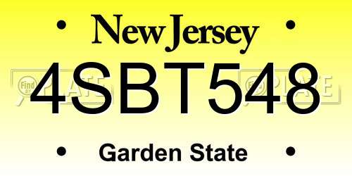 4SBT548 New Jersey License Plate