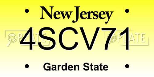 4SCV71 New Jersey License Plate