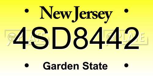 4SD8442 New Jersey License Plate