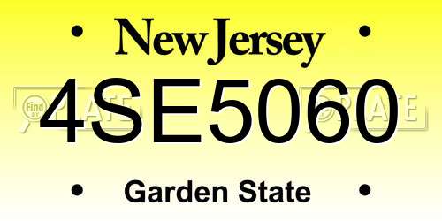 4SE5060 New Jersey License Plate