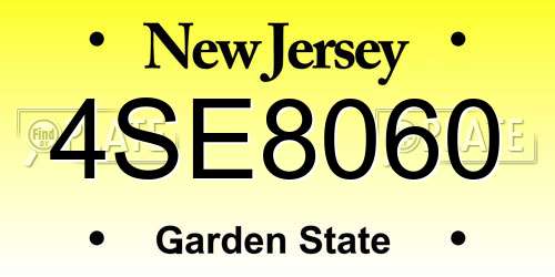 4SE8060 New Jersey License Plate