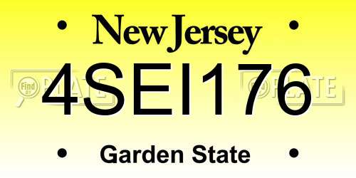 4SEI176 New Jersey License Plate