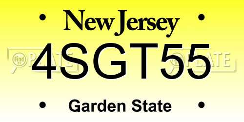 4SGT55 New Jersey License Plate