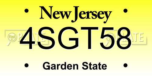 4SGT58 New Jersey License Plate