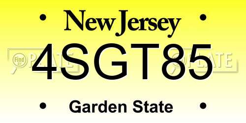 4SGT85 New Jersey License Plate
