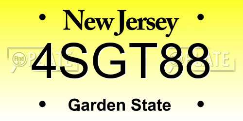 4SGT88 New Jersey License Plate