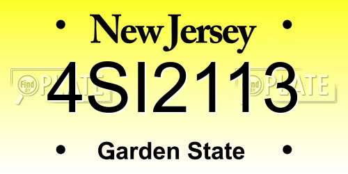 4SI2113 New Jersey License Plate