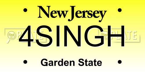4SINGH New Jersey License Plate