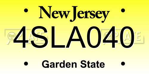 4SLA040 New Jersey License Plate