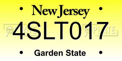 4SLT017 New Jersey License Plate