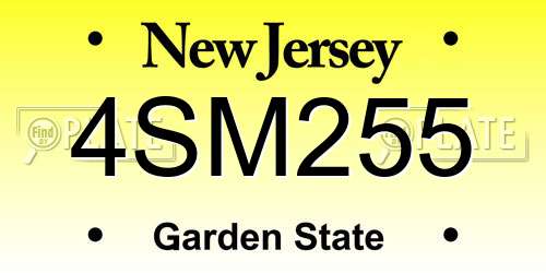 4SM255 New Jersey License Plate