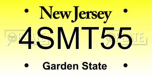 4SMT55 New Jersey License Plate