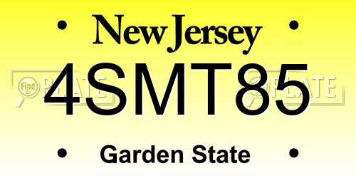 4SMT85 New Jersey License Plate