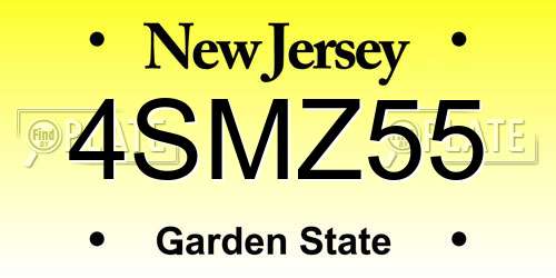 4SMZ55 New Jersey License Plate