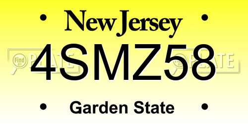 4SMZ58 New Jersey License Plate