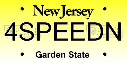 4SPEEDN New Jersey License Plate