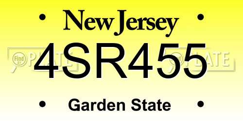4SR455 New Jersey License Plate