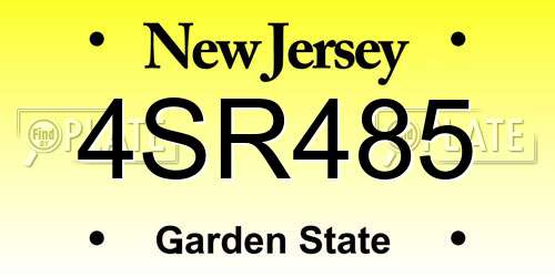 4SR485 New Jersey License Plate