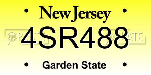 4SR488 New Jersey License Plate