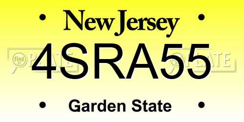 4SRA55 New Jersey License Plate