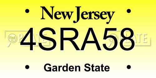 4SRA58 New Jersey License Plate