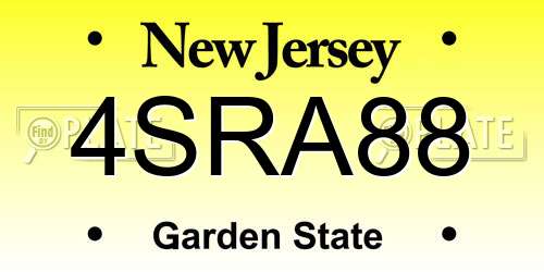 4SRA88 New Jersey License Plate