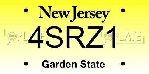 4SRZ1 New Jersey License Plate