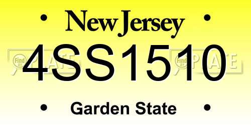 4SS1510 New Jersey License Plate
