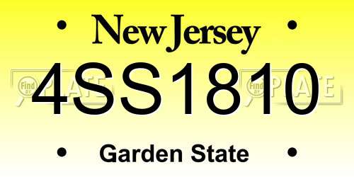 4SS1810 New Jersey License Plate