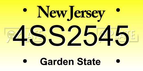 4SS2545 New Jersey License Plate
