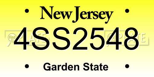4SS2548 New Jersey License Plate