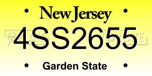 4SS2655 New Jersey License Plate