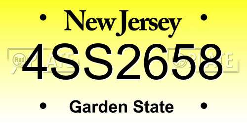 4SS2658 New Jersey License Plate