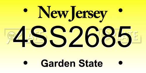 4SS2685 New Jersey License Plate