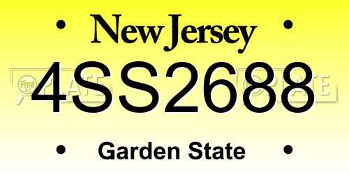 4SS2688 New Jersey License Plate