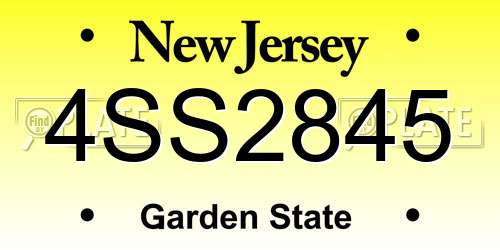 4SS2845 New Jersey License Plate