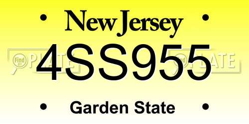 4SS955 New Jersey License Plate