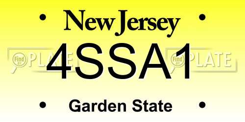 4SSA1 New Jersey License Plate