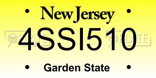 4SSI510 New Jersey License Plate