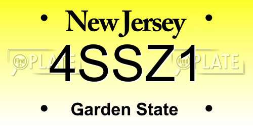 4SSZ1 New Jersey License Plate