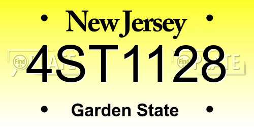 4ST1128 New Jersey License Plate