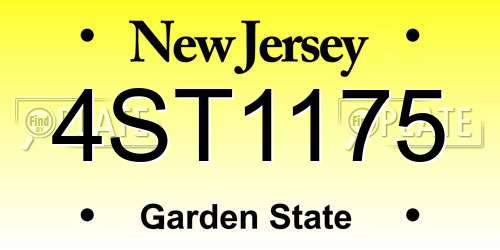 4ST1175 New Jersey License Plate