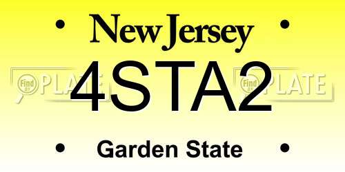 4STA2 New Jersey License Plate