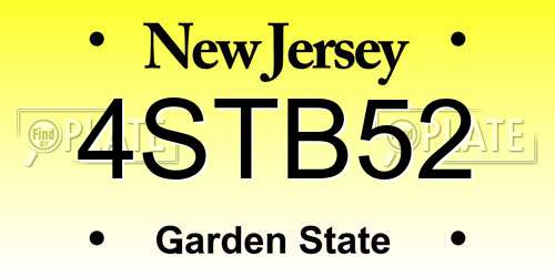 4STB52 New Jersey License Plate
